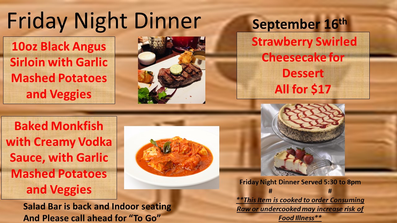 Friday night dinner menu