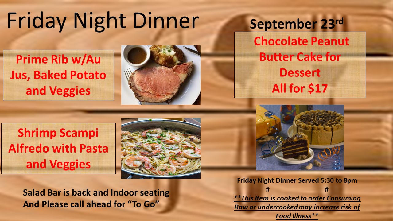 Friday night dinner menu