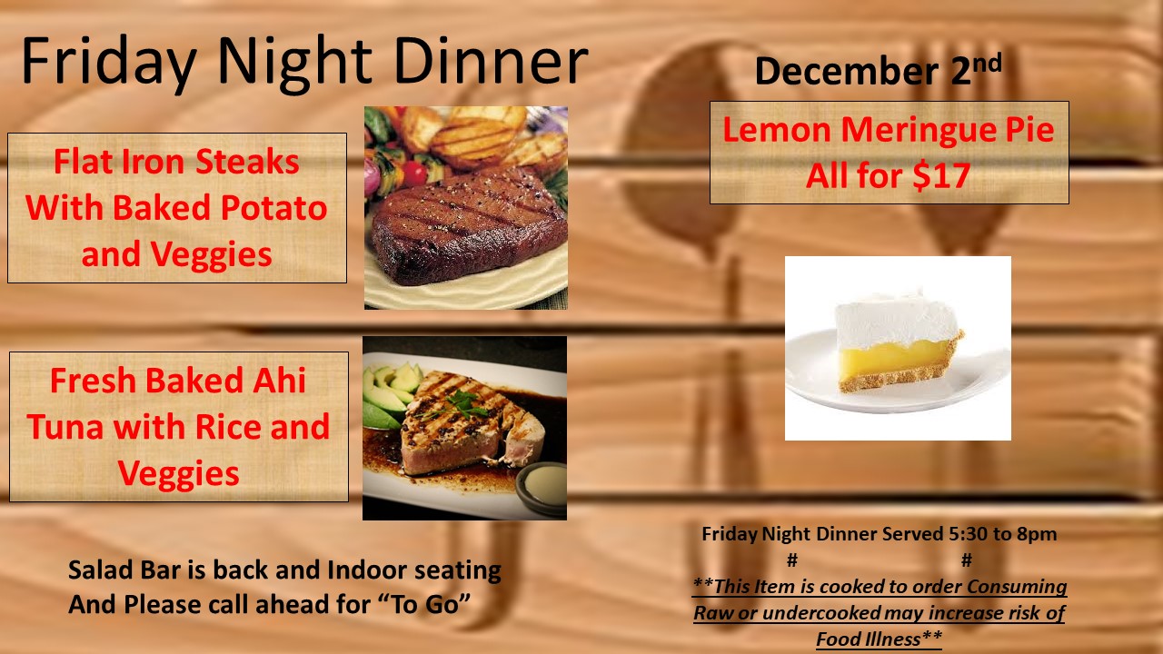 Friday night dinner menu