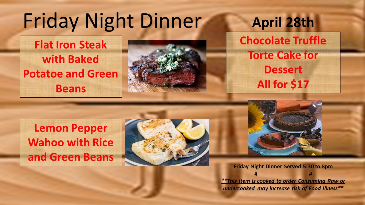 Friday Night Dinner Menu