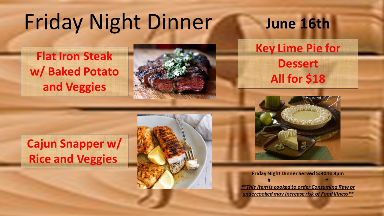 Friday Night Dinner Menu