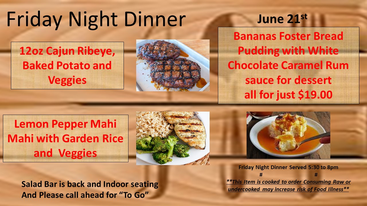 Friday Night Dinner Menu